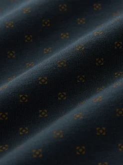Wit/marineblauw/zwart met goudkleurige geometrische print - Set van 3 jersey poloshirts met korte mouwen