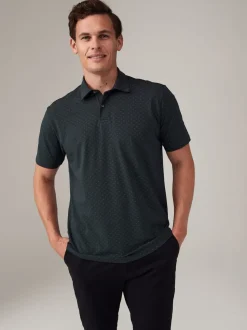 Wit/marineblauw/zwart met goudkleurige geometrische print - Set van 3 jersey poloshirts met korte mouwen