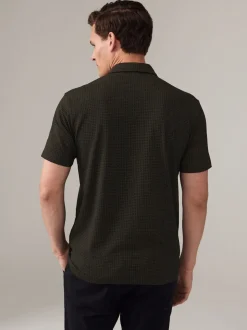 Wit/marineblauw/zwart met goudkleurige geometrische print - Set van 3 jersey poloshirts met korte mouwen
