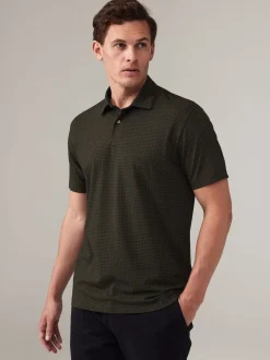 Wit/marineblauw/zwart met goudkleurige geometrische print - Set van 3 jersey poloshirts met korte mouwen