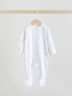Wit/roze - Babypyjama (0-2jr)