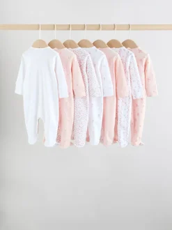 Wit/roze - Babypyjama (0-2jr)