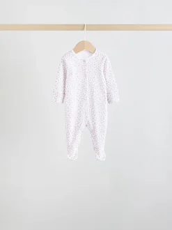 Wit/roze - Babypyjama (0-2jr)