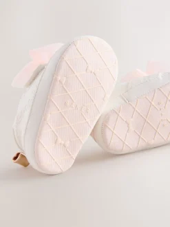 Wit/roze - Baker by Ted Baker - Organza strik Padders trainers voor babymeisjes