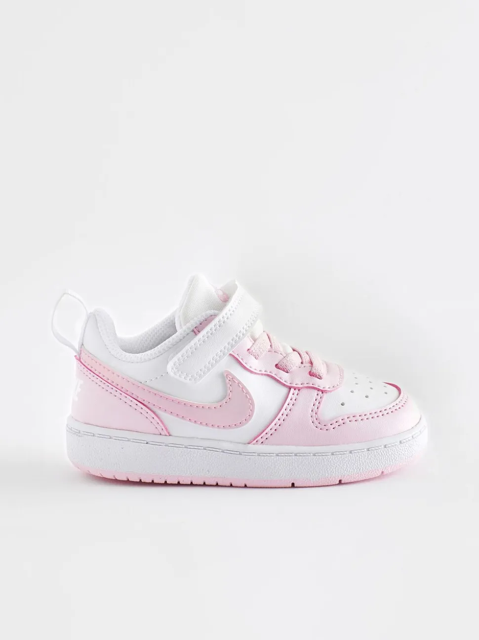 Wit/roze - Nike - Court Borough - Lage recraft-peutersneakers