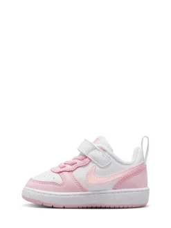 Wit/roze - Nike - Court Borough - Lage recraft-peutersneakers