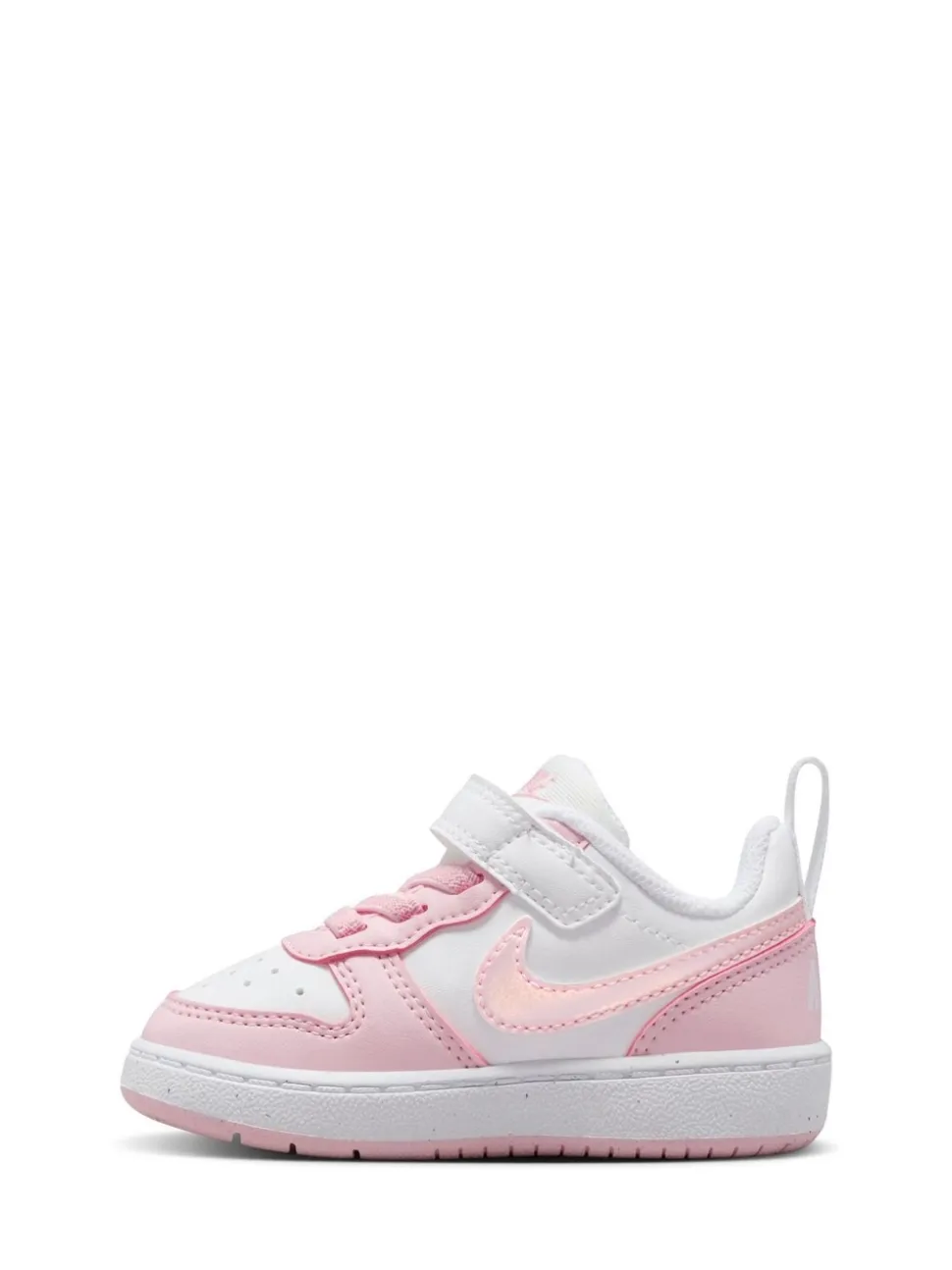 Wit/roze - Nike - Court Borough - Lage recraft-peutersneakers