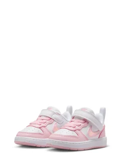 Wit/roze - Nike - Court Borough - Lage recraft-peutersneakers