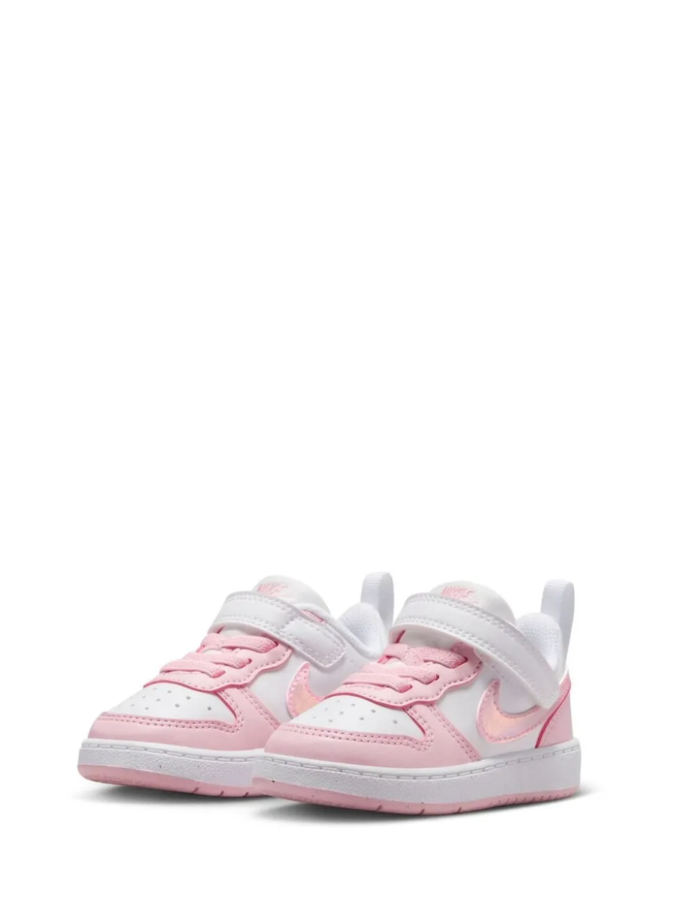 Wit/roze - Nike - Court Borough - Lage recraft-peutersneakers