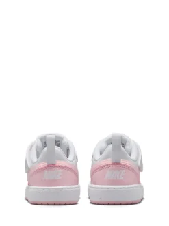Wit/roze - Nike - Court Borough - Lage recraft-peutersneakers