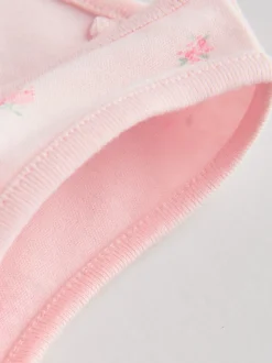 Wit/roze - Set van 5 katoenen hemdrompertjes voor baby's