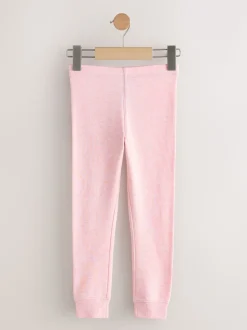Wit/roze - Thermische leggings (2-16jaar)