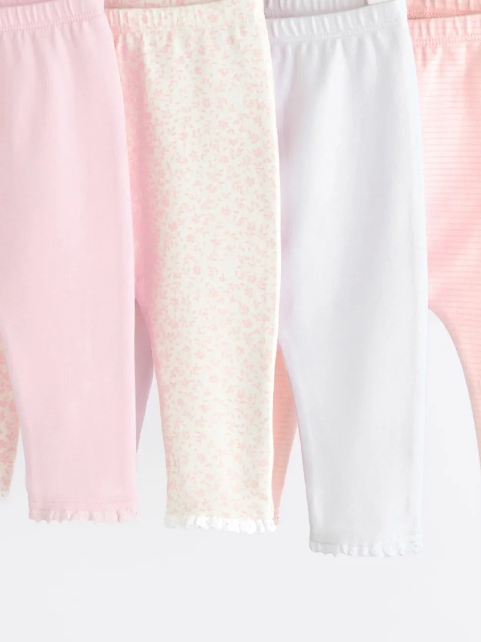 Wit/roze - Verpakking van 4 babyleggings (0 mnd -2 jr)