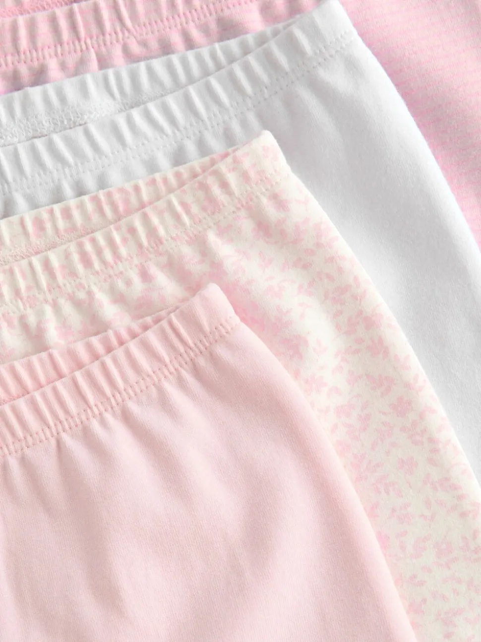 Wit/roze - Verpakking van 4 babyleggings (0 mnd -2 jr)
