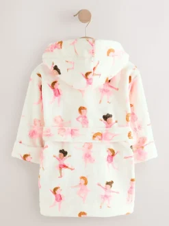 Wit/roze ballerina - Fleece kamerjas (9mnd -16jr)