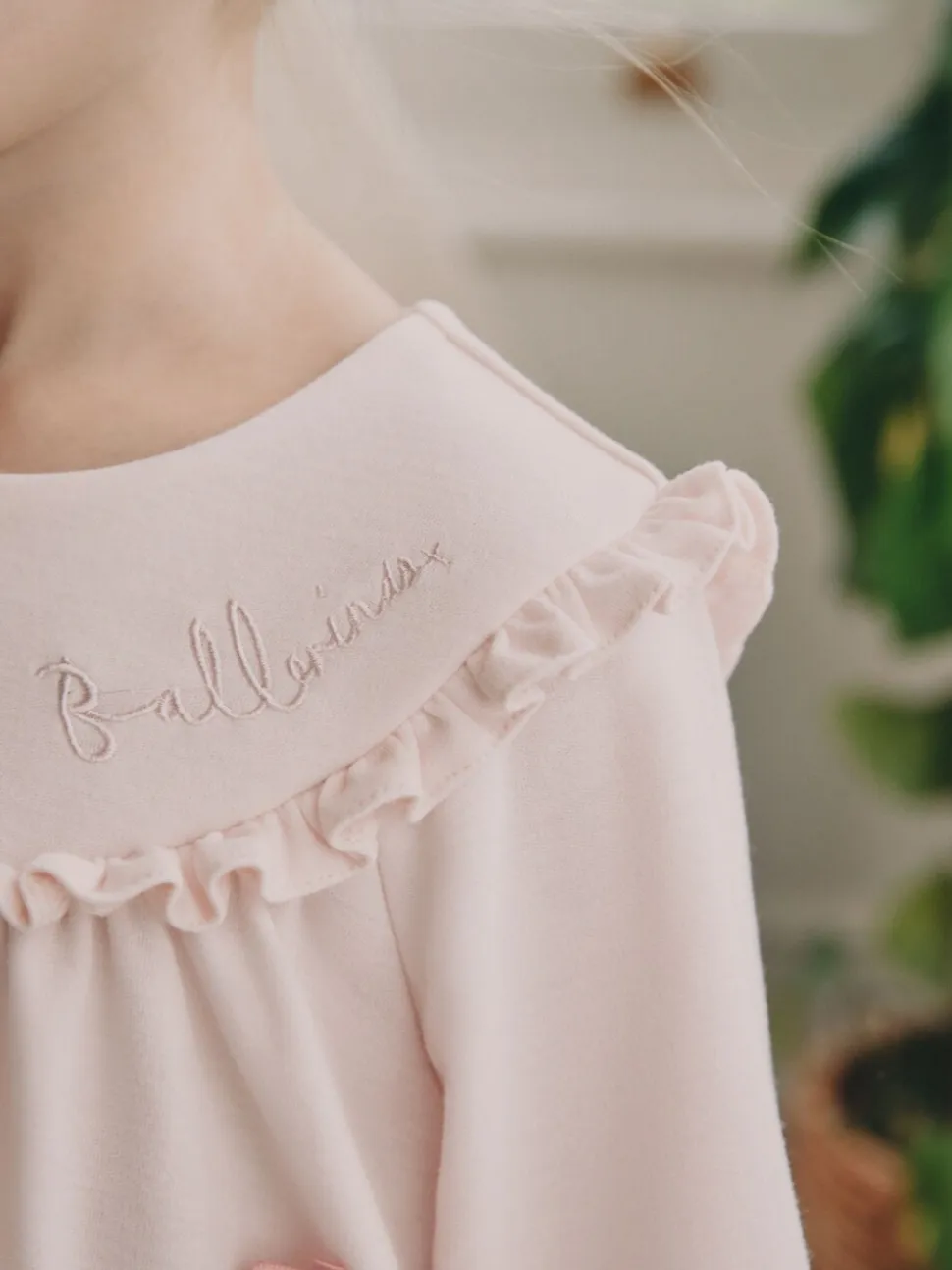 Wit/roze ballerina - Set van 2 nachthemden (2-12 jr)