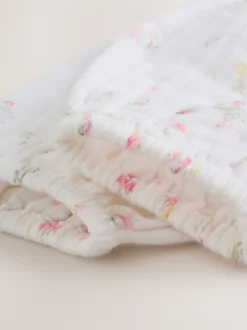 Wit/roze met fijne print - Babyrompers met bloemenprint Set 2 -delig met maillot (0mnd -3jr)