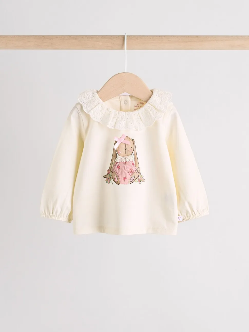 Wit/roze/konijn/bloemenprint - Set met lange mouwen en legging voor baby's (0mnd-2jr)