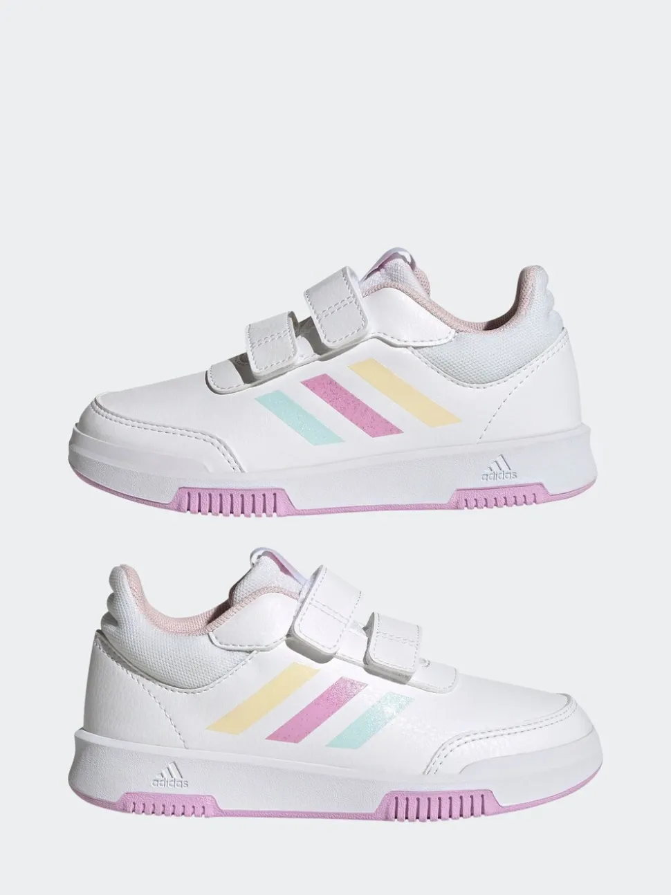 Wit/Roze/Meerkleurig - adidas Tensaur kindersneakers met klittenbandsluiting