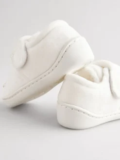 Witte feeënmuis - Gezellige pantoffels met voering en omgevende zool