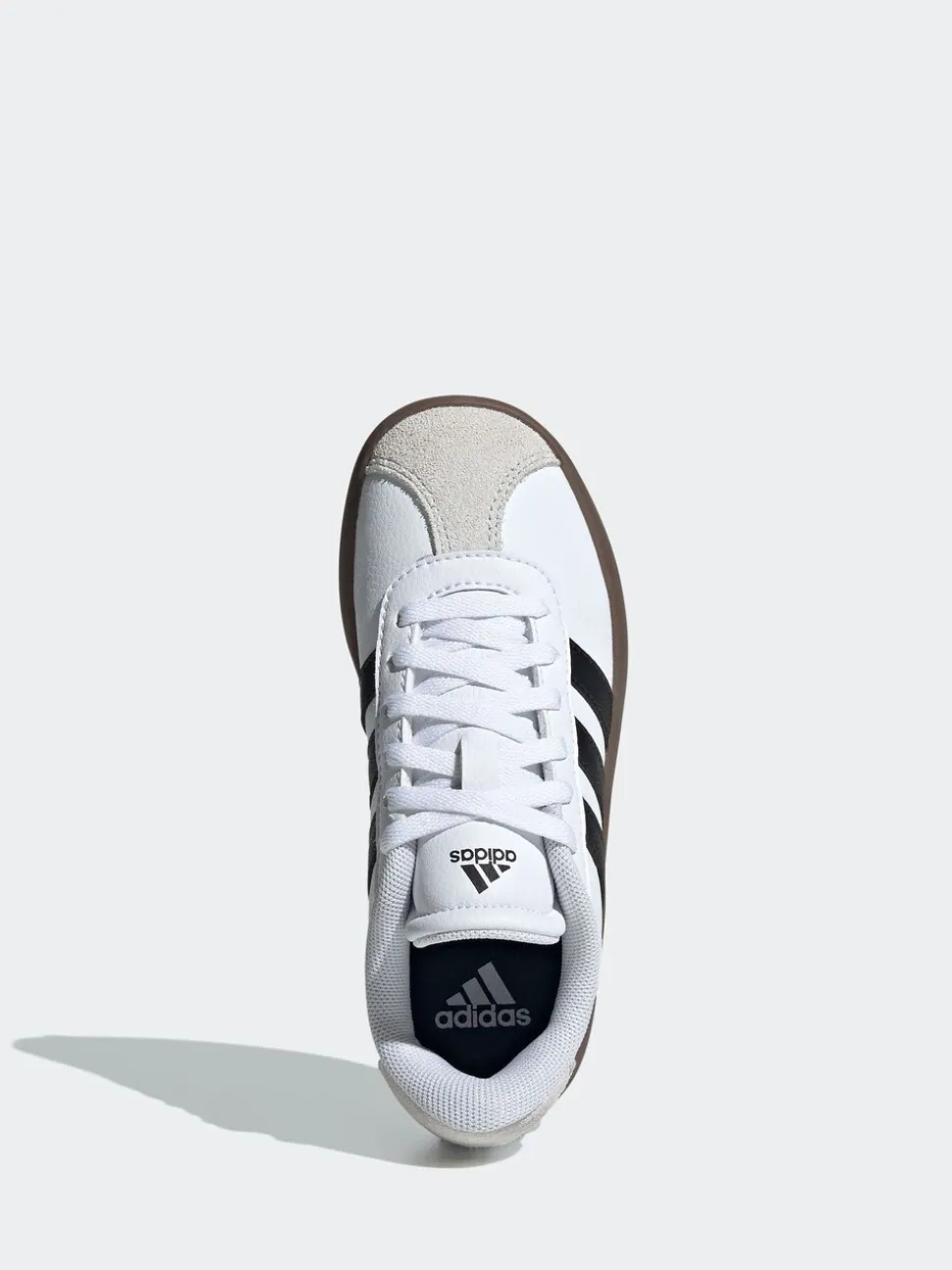 Wit/zwart - adidas Vl Court 3.0 Suède sneakers met veters voor kinderen