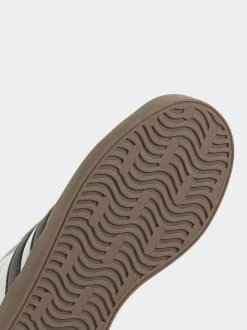 Wit/zwart - adidas Vl Court 3.0 Suède sneakers met veters voor kinderen