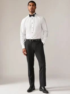 Wit/zwart - Slim Fit - Double Cuff Regular Fit Shirt And Bow Tie Pack
