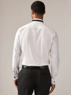 Wit/zwart - Slim Fit - Double Cuff Regular Fit Shirt And Bow Tie Pack