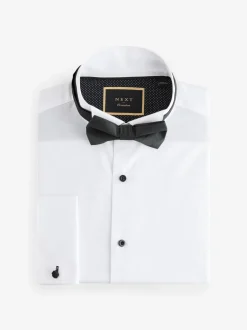 Wit/zwart - Slim Fit - Double Cuff Regular Fit Shirt And Bow Tie Pack