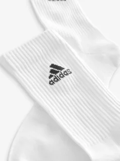 Wit/zwart - Verpakking van 6 zachte adidas crew sokken