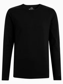 Wit/zwart/grijs/marineblauw - Set van 5 T-shirts met lange mouwen en laagjes