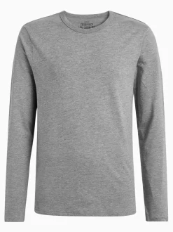 Wit/zwart/grijs/marineblauw - Set van 5 T-shirts met lange mouwen en laagjes