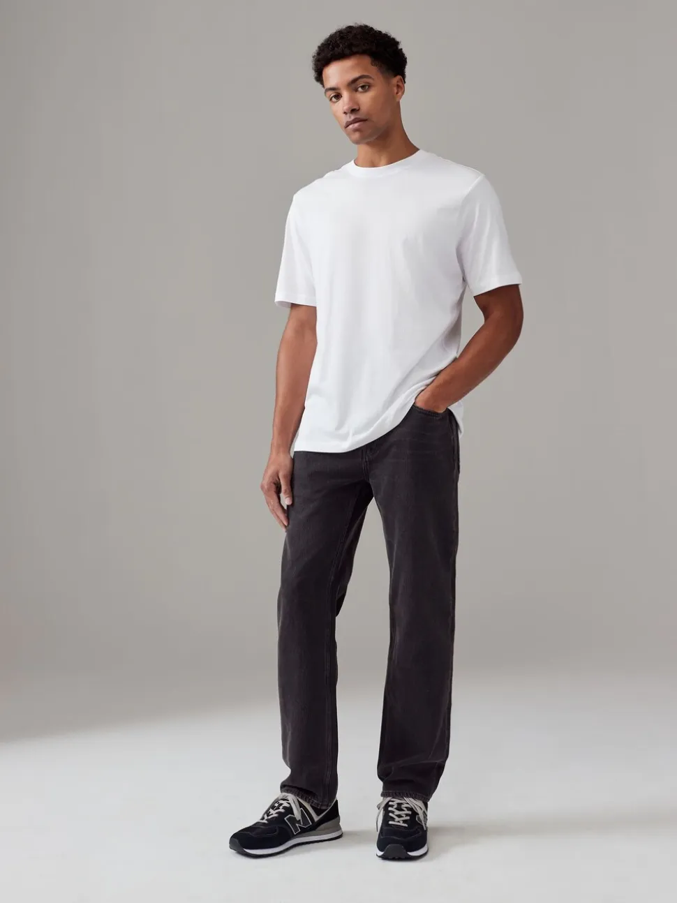 Wit/zwart/marineblauw - Normale Pasvorm - Essential katoenen T-shirts verpakking van 6
