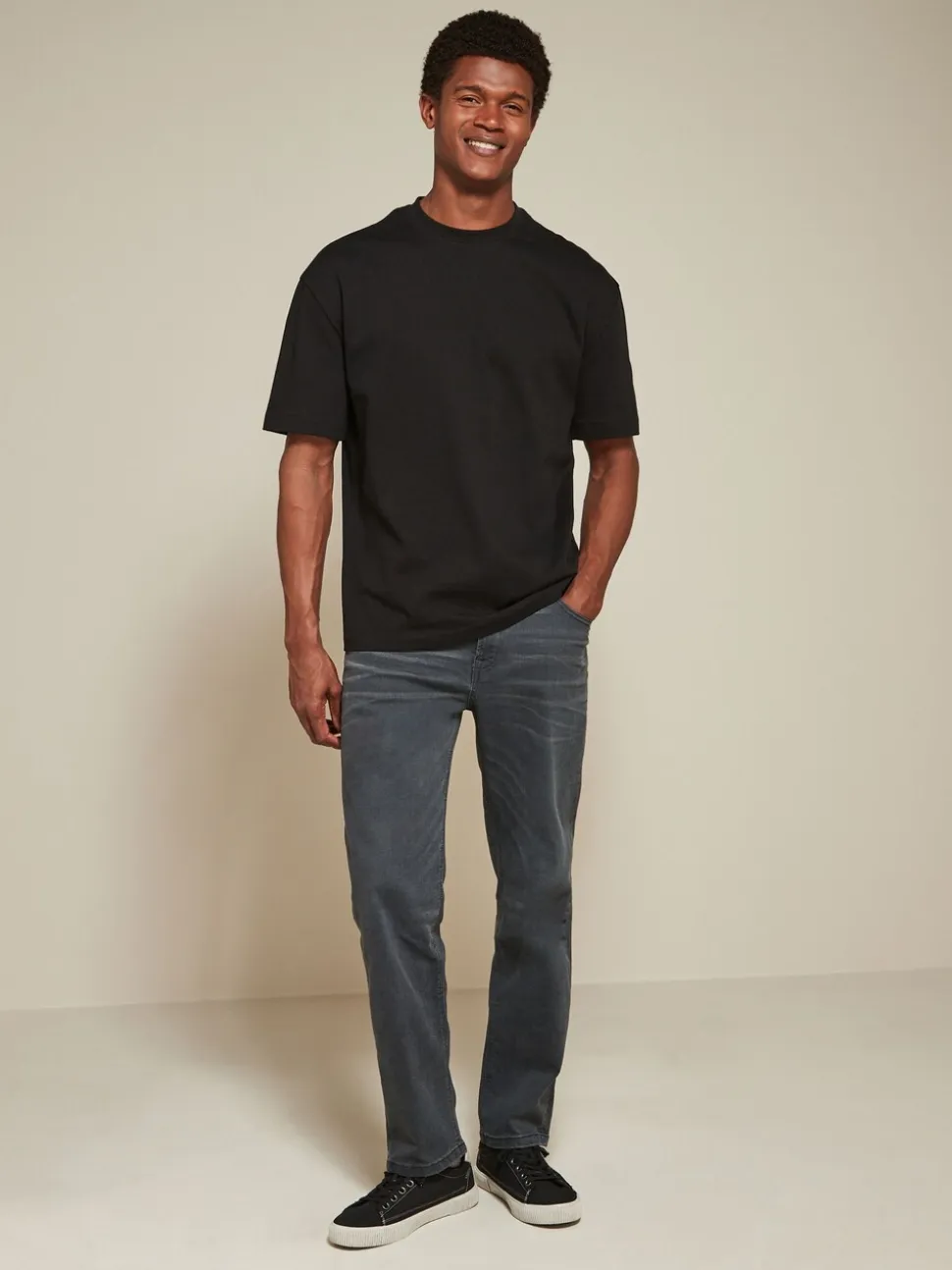 Wit/zwart/marineblauw - Relaxed fit - Verpakking van 3 T-shirts van zware stof
