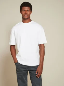 Wit/zwart/marineblauw - Relaxed fit - Verpakking van 3 T-shirts van zware stof