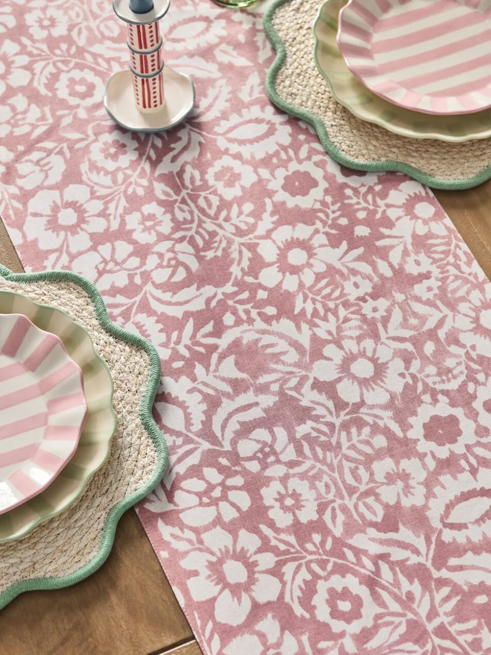 Woodblock Kitchen Table Runner