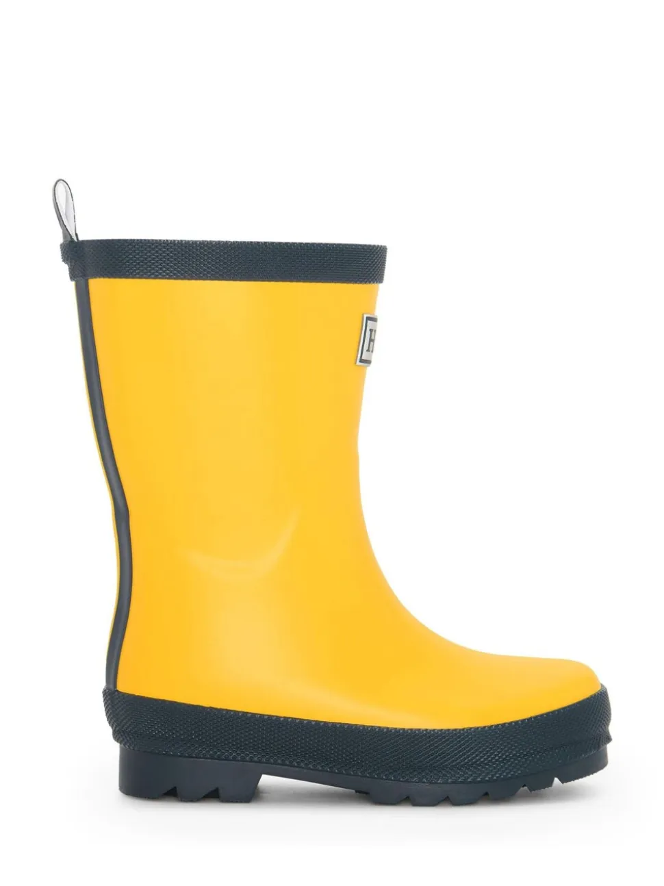 Yellow & Navy Matte Rain Wellies