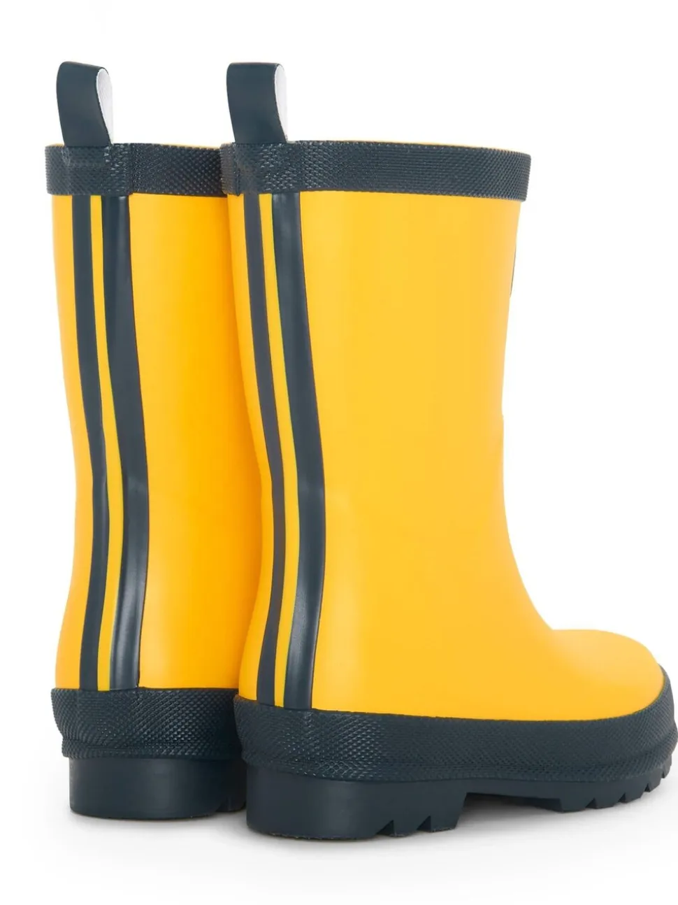 Yellow & Navy Matte Rain Wellies