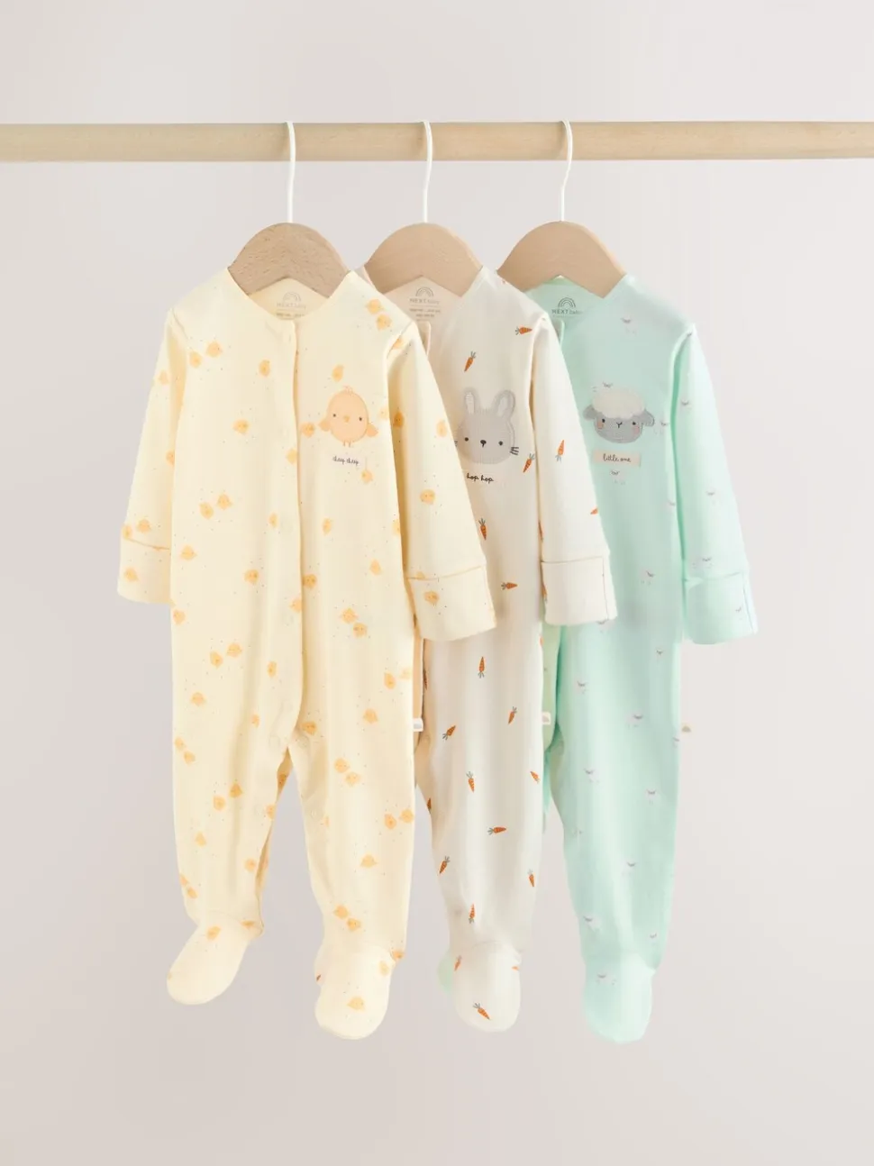 Yellow Easter Character - 3 Pack Baby slaappakken (0mnd-2jr)