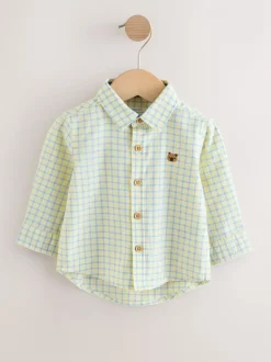 Yellow Gingham Character - Oxford-overhemd met lange mouwen (3 mnd-7 jr)