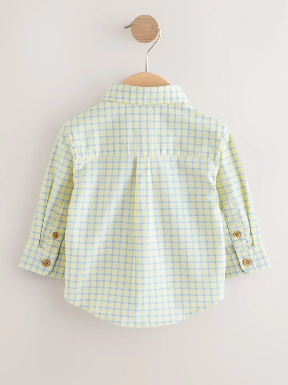 Yellow Gingham Character - Oxford-overhemd met lange mouwen (3 mnd-7 jr)