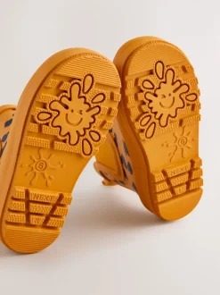 Yellow Leopard Print - Enkelhoge regenlaarzen