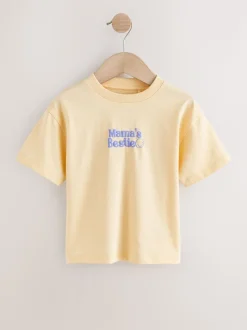 Yellow Mama's Bestie - Short Sleeve Small Graphic T-Shirt (3mths-7yrs)