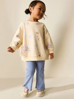 Yellow/Blue Fairy - Set van sweatshirt en uitlopende legging (3mnd -7jr)