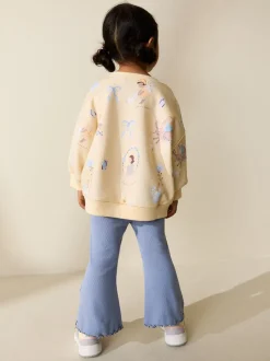 Yellow/Blue Fairy - Set van sweatshirt en uitlopende legging (3mnd -7jr)