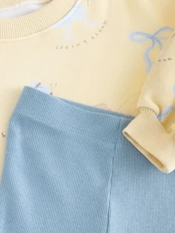 Yellow/Blue Fairy - Set van sweatshirt en uitlopende legging (3mnd -7jr)