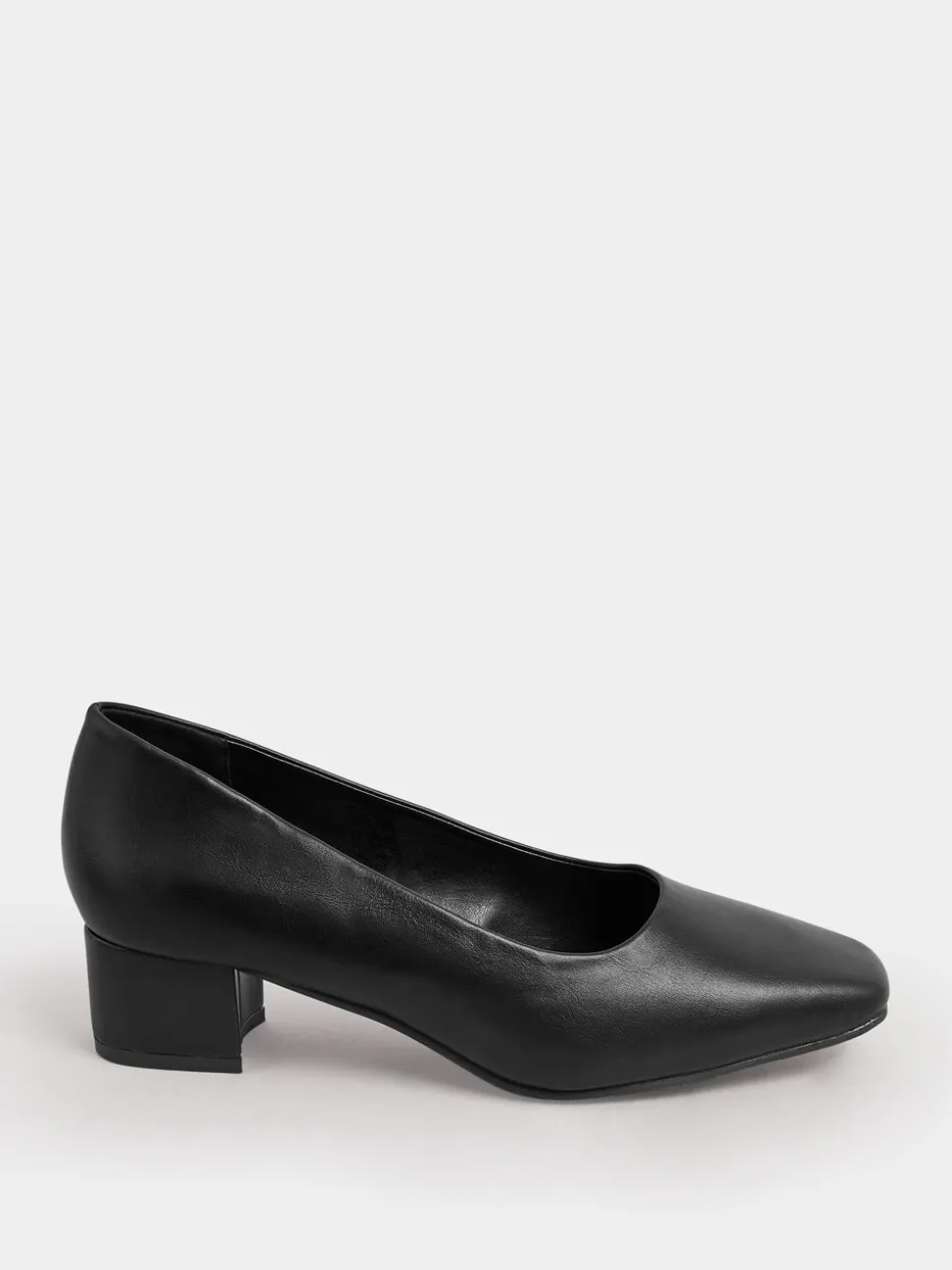 Yours Curve - Imitatieleren pumps met blokhak in extra wijde EEE-pasvorm