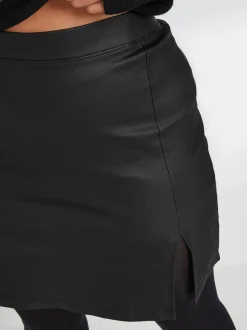 Yours Curve gecoate minirok met split