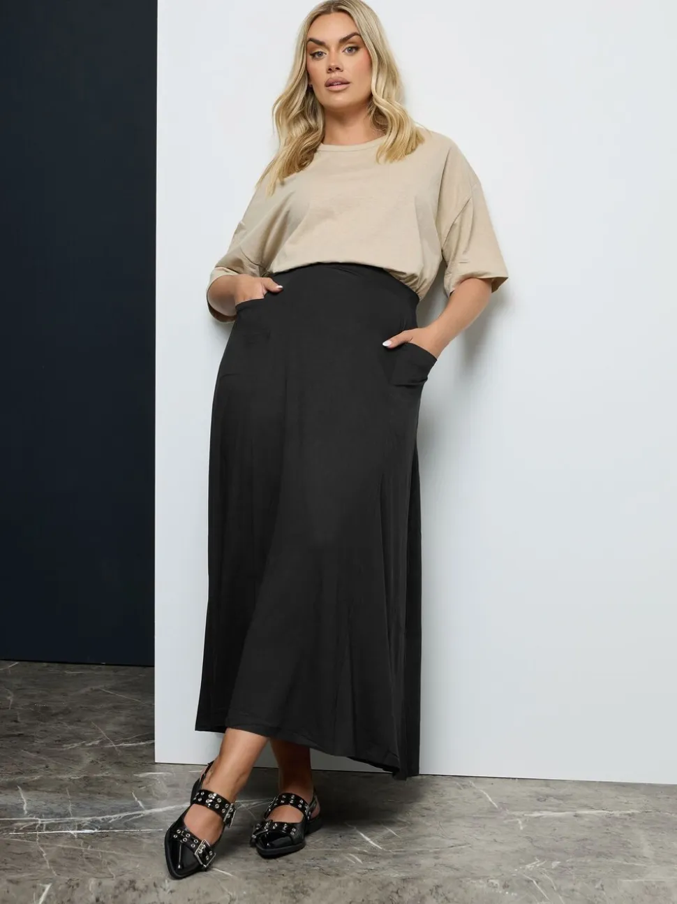 Yours Curve Maxi Jersey Stretch Skirt