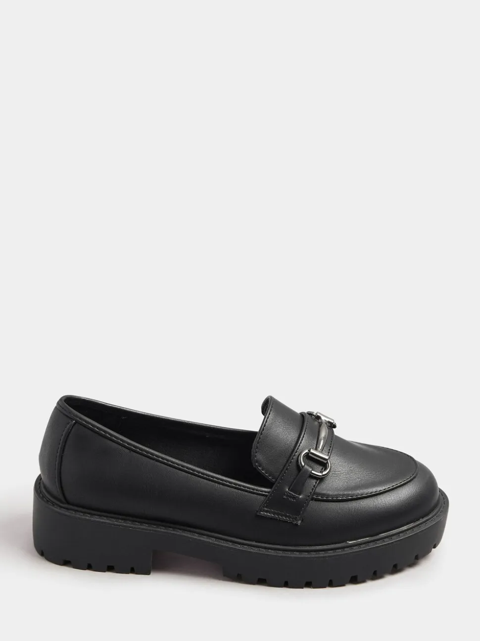 Yours Curve Wide Fit Metal Detail Loafers